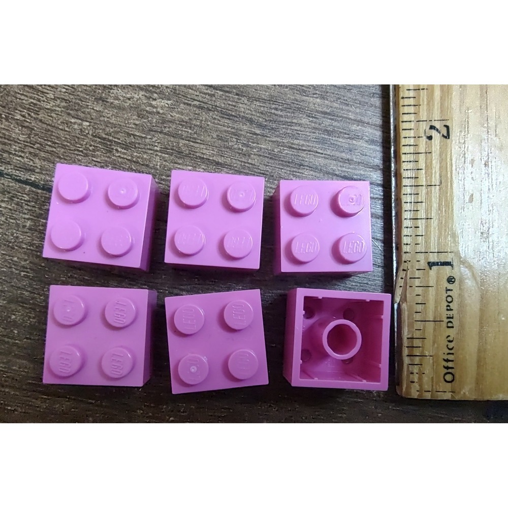 (6) 2x2 Pink Standard Brick Bricks Lego Building Parts - Picture 2 of 2
